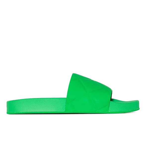 Bottega Veneta Intecciato Matte Rubber Slides Grass Green sz 38 - Picture 5 of 14